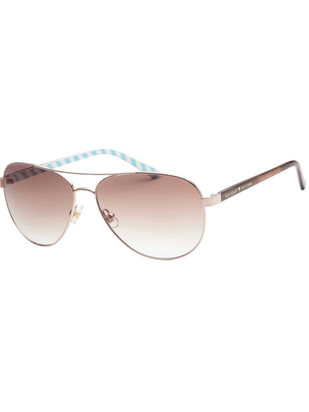 Kate Spade Blossom pink rose gold metal frame aviator sunglasses OS